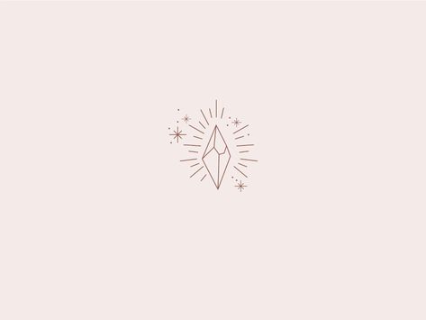 Minimal Crystal Illustration by MinimalMarks on Dribbble Models Drawing, Crystal Illustration, Small Moon Tattoos, Crystal Tattoo, Crystal Logo, Henna Designs Easy, Simple Henna, Moon Tattoo, Copic