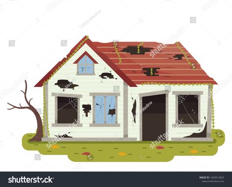 Illustration of an Abandoned House with Broken Door and Windows, Glasses, Roof and Dead Tree #Ad , #sponsored, #Broken#Door#House#Illustration Abandoned House Illustration, House Doodle, Platformer Game, Door House, House Cartoon, Dead Tree, Broken Home, House Sketch, Watercolor Galaxy