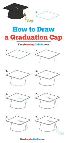 How To Draw A Graduation Cap Easy, Watercolor Graduation Cap, Grad Cap Drawing Easy, Graduation Cap Drawing Easy, Graduation Drawing Ideas Easy, How To Draw A Graduation Cap, Draw Graduation Cap, Graduation Cap Drawing, Graduation Hat Designs