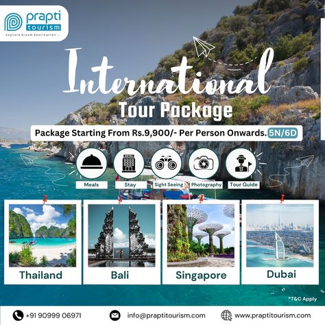 🌍 Explore the World with Our International Tour Packages! 🌏 ✅ Starting at Just 𝐑𝐬.𝟗,𝟗𝟎𝟎/- Per Person for a 𝟓𝐍/𝟔𝐃 adventure. ✈️ 𝐂𝐡𝐨𝐨𝐬𝐞 𝐘𝐨𝐮𝐫 𝐃𝐫𝐞𝐚𝐦 𝐃𝐞𝐬𝐭𝐢𝐧𝐚𝐭𝐢𝐨𝐧:- ● Singapore ● Dubai ● Vietnam ● Maldives ● Thailand ● Bali And Many More! 👉🏻 𝐏𝐚𝐜𝐤𝐚𝐠𝐞 𝐈𝐧𝐜𝐥𝐮𝐝𝐞𝐬:- 🏨 Comfortable Stay 🍽️ Delicious Meals 📸 Exciting Sightseeing 🗺️ Expert Tour Guide 🤩 Don’t miss out on this exceptional offer! Secure your dream vacation today with the most trusted international tour package provider in Surat - 𝐏... Phi Phi Islands, Indian Bedroom, Dubai Tour, Golden Beach, Dream Trip, Party Scene, Delicious Meals, Dream Vacation, Travel Tours