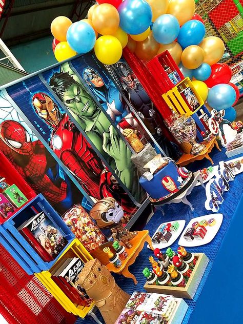 The Avengers Party Ideas, 3rd Superhero Birthday Party, The Avengers Birthday Party, Marvel Third Birthday Party, 6 Yr Birthday Party Ideas Boy, Marvel Avengers Party Ideas, Birthday Party 4 Boy, Birthday Ideas For 4 Year Boy, 6 Year Birthday Party Ideas Boy Theme