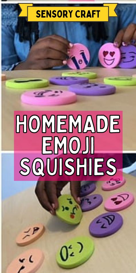 Sensory Activity For Elementary, Sensory School Age, Sensory Activities School Age, Emoji Activities For Kids, Sensory Break Ideas, Preschool Feelings Crafts, Preschool Emotions Crafts, Emotions Crafts For Kids, Mental Health Crafts For Kids