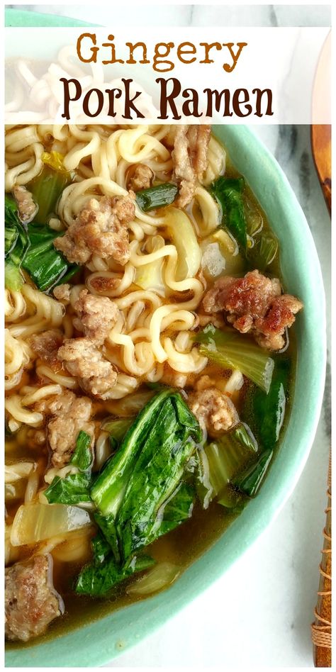 Ground Pork Ramen, Pork Ramen Recipe, Pig Recipes, Food Bites, Pork Ramen, Ground Pork Recipes, Ramen Recipe, Pork Soup, Ramen Noodle Recipes