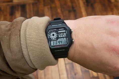 The Value Proposition: The Casio AE1200WH-1A World Timer, At Less Than One Dollar Per Time Zone - HODINKEE Casio Royale, Timer Watch, Casio Vintage Watch, Tactical Suit, Aesthetic 80s, Casio Digital, Casio Vintage, Mens Watch Brands, Survival Stuff