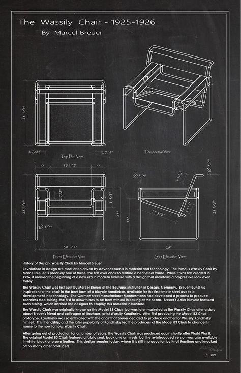 Wasilly Chair, Chair Poster Design, Chair Design Drawing, Chair Drawings, Interior Design Poster, Chair Poster, Furniture Poster, Famous Chair, Interior Poster