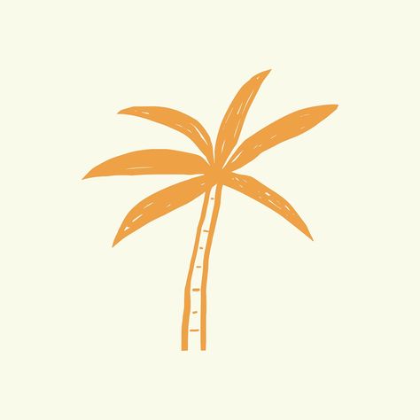 Palm tree sticker psd summer doodle graphic in orange | free image by rawpixel.com / mook Sunrise Drawing, Palm Tree Icon, Palm Tree Sticker, Palm Tree Drawing, Doodle Sticker, Sun Icon, Palm Tree Vector, Tree Doodle, Tree Palm