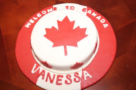 Canada theme cake Canada Cake Design, Canada Flag Cake, Cake Design Unique, Canada Cake, Cake Designing, Canada Party, Canada History, Cake Roll Recipes, Flag Cake