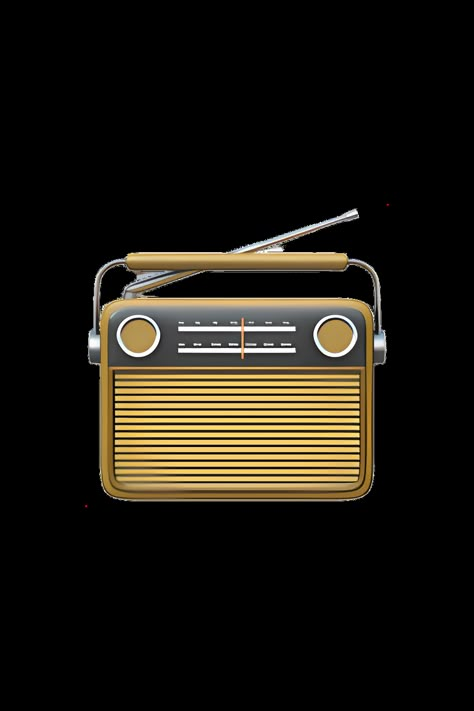 The emoji 📻 Radio depicts a classic radio with a rectangular shape and rounded edges. It has a black and silver color scheme, with a black speaker grille on the front and a silver tuning dial and knobs. The display screen on the radio is also black, with a white frequency indicator. Overall, the emoji gives the impression of a vintage or retro radio. Emoji Copy, Emoji Dictionary, Apple Emojis, Radio Icon, Sticker Emoji, Old School Radio, Emoji Png, Ios Emoji, Instagram Covers