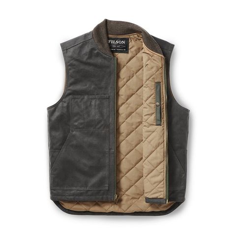 Men Vest Outfits, Man Closet, Gilet Outfit, Filson Mens, Brown Sport Coat, Cowboy Vest, Work Vest, Men Closet, Brown Vest