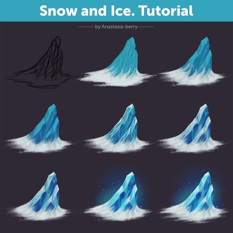 Ice Tutorial, How To Draw Snow, Drawing Flames, Ice Drawing, Magic Tutorial, Aquarelle Painting, Pencil Watercolor, Super Powers Art, Art Tutorials Watercolor