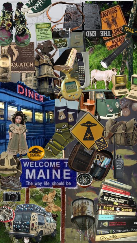 Cryptidcore Activities, Cryptid Moodboard, Cryptidcore Wallpaper, Cryptid Summer, Maine Gothic, Cryptid Wallpaper, Halloween Cabin, Cryptidcore Fashion, Cryptidcore Outfit