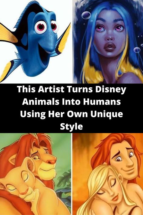 This Artist Turns Disney Animals Into Humans Using Her Own Unique Disney Characters As Humans, Lion King Images, Humanized Disney, Shark Tale, Modern Disney Characters, Goofy Movie, Disney Animals, Modern Disney, The Lion King