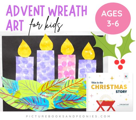 Advent Wreath Art for Kids - Advent Art Projects, Catholic Advent Wreath, Season Of Advent, Advent Art, Advent Wreath Diy, Candle Template, Advent Crafts, Christmas Advent Wreath, Advent For Kids