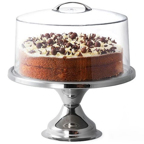 Give your cakes and other baked goods pride of place with the Stainless Steel Cake Stand and Metal Handle Cake Dome from bar@drinkstuff. Keeping your culinary creations sealed away, this set lets you keep your cakes on a counter top ready for serving. Prom Party Food, 12 Inch Cake, Food Domes, Cake Dome, Coffee Carts, Cake Display, Cake Images, Ice Cream Shop, Cake Stands