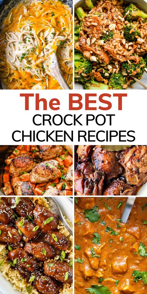 Fall dinners are super easy with these 25 easy and Healthy Crockpot Chicken Recipes! All of these slow cooker recipes are quick to meal prep and dinners that your whole family will enjoy. Make one of these delicious meals for busy days! Healthy Crockpot Chicken Recipes, Healthy Crockpot Chicken, Healthy Crockpot Recipes Clean Eating, Crock Pot Chicken Recipes, Small Crockpot Recipes, Slow Cooker Meal Prep, Fall Slow Cooker, Crockpot Chicken Dinners, Chicken Crockpot Recipes Healthy