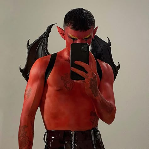 Fire Costume Men, Halloween Costumes Aesthetic Boy, Devil Halloween Costume Men, Halloween Costume Men Aesthetic, Demon Costume Men, Gay Halloween Costumes For Men, Devil Costume Aesthetic, Halloween Costumes Men Aesthetic, Demonic Images