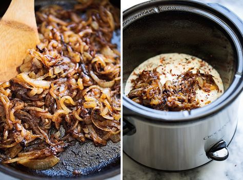 Hot Caramelized Onion Dip {Slow Cooker} - An easy dip to serve to party guests! The crowd WILL go wild! #caramelizedonions #dip #oniondip #slowcooker | Littlespicejar.com Slow Cooker Appetizer, Slow Cooker Caramelized Onions, Slow Cooker Appetizers, Onion Dip Recipe, Buffalo Chicken Dip Easy, Caramelized Onion Dip, Easy Dip, Delicious Dips Recipes, Carmelized Onions