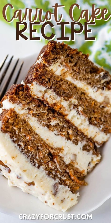 This is the BEST Carrot Cake Recipe EVER - a simple moist cake recipe with cream cheese frosting and tons of toasted pecans. The perfect cake for beginners! Carrot Cake Without Raisins, Moist Carrot Cake Recipe With Raisins, Easy Homemade Carrot Cake, Doctored Up Boxed Carrot Cake, Betty Crocker Carrot Cake Recipe, Carrot Cake Icing Recipe, Amish Carrot Cake Recipe, Carrot Cake Recipe With Raisins, Carrot Pound Cake