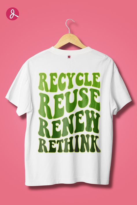 Recycle Reuse Renew Rethink Crisis Environmental Activism T-Shirt, Earth Day Shirt Environmental Club, Importance Of Recycling, Environmental Activism, Recycle Logo, Recycled Shirts, Earth Day Shirt, Environmental Print, Protect Our Planet, Shirt Inspiration