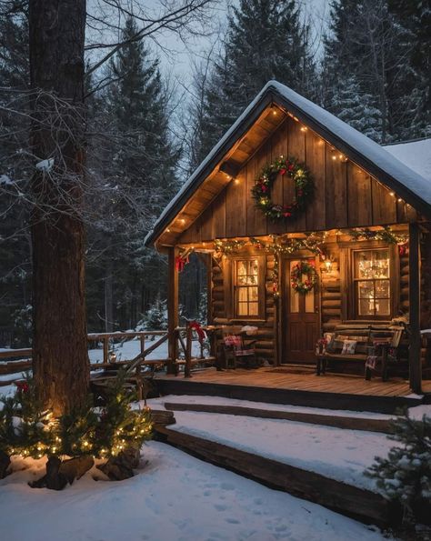 Christmas Lodge Exterior, Hunting Lodge Exterior, Chalet Exterior, Lodge Exterior, Christmas Lodge, Wilderness Lodge, Hunting Lodge, Dream Home Ideas, Log Cabins