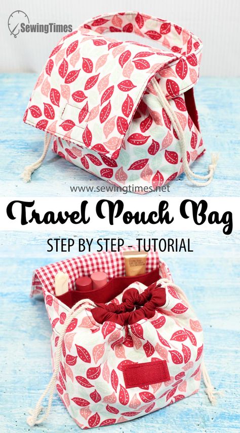 Diy Sy, Pouch Diy, Sewing Machine Projects, Diy Bag Designs, Tote Bags Sewing, Bag Sewing, Sewing Purses, Small Sewing Projects, Travel Diy