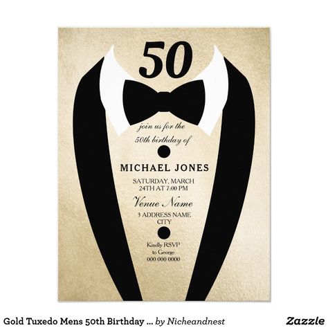 Silver Tuxedo, Gold Tuxedo, 30th Birthday Men, Bachelor Party Invitations, 70th Birthday Party, 30th Birthday Party Invitations, 40th Birthday Party Invites, 100th Birthday Party, 50th Birthday Party Invitations