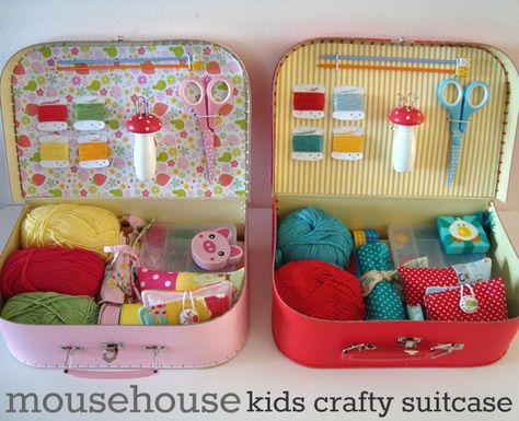 Hello all, well I've  finally  got a chance to share my latest project- these little crafty suitcases  I made back in April - it takes a ... Montessori Diy, Operation Christmas Child, Trendy Sewing, Sewing Projects For Kids, Sewing Kit, Sewing Box, Sewing Gifts, Kits For Kids, Sewing For Beginners