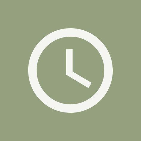 Sage Green Clock Icon, Green Clock App Icon, Green Clock Icon, Green Icons For Apps, Clock App Icon, Clock Logo, Green Ios, Green Clock, Green App Icons