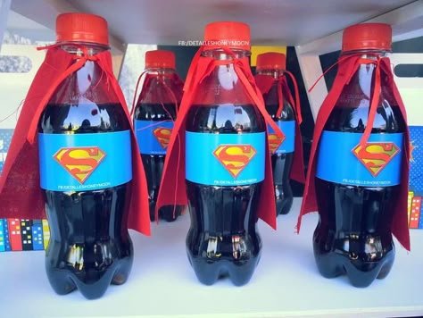 Avengers birthday party drinks! See more party ideas at CatchMyParty.com! Geheimagenten Party, Avenger Party, Supergirl Party, Supergirl Birthday, Avengers Birthday Party, Superman Birthday Party, Superman Party, Birthday Party Drinks, Marvel Birthday Party