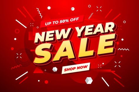 New year sale banner. Premium Vector | Premium Vector #Freepik #vector #background #banner #brochure #flyer New Year Sale Design, New Year Sale Banner, New Year Sale, New Year Special, Banner Template Design, Website Banner, Work Safety, Sale Banner, New Years Day