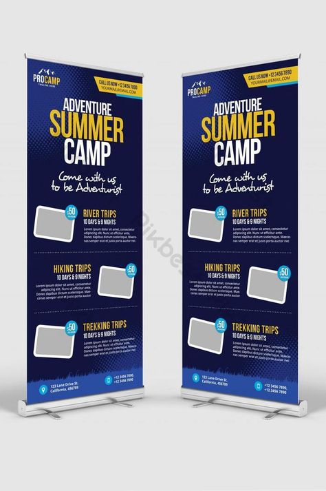 Adventure Summer Camp Roll Up Signage Standee#pikbest#Templates#Signage#Banner stand Camp Banner, Standing Banner, Standing Banner Design, Teamwork Poster, Webinar Design, Standee Design, Job Poster, Adventure Summer, Summer Courses