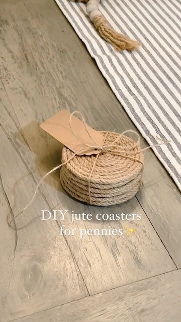 Diy Rope Coasters How To Make, Twine Coasters Diy, Diy Twine Basket, Rope Coasters Diy Tutorials, Jute Coasters Diy, Rope Coasters Diy, Twine Crafts Diy, Goodwill Diy, Business Brainstorming