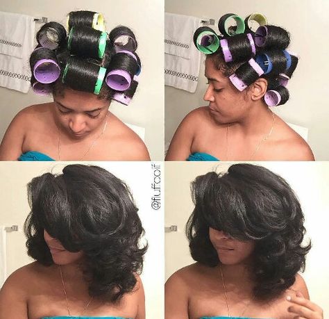 Roller Set Roller Set Natural Hair, Roller Set Hairstyles, Jumbo Rollers, Roller Curls, Natural Hair Blowout, Hair Colorful, Big Hair Dont Care, Perm Rods, Curl Styles