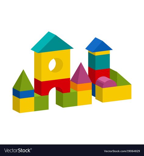 Toy Blocks Drawing, Building Blocks Illustration, Building Illustration Vector, Building Corner, Tower Castle, Castle Clipart, Wooden Blocks Toys, Castle Illustration, Tower Block