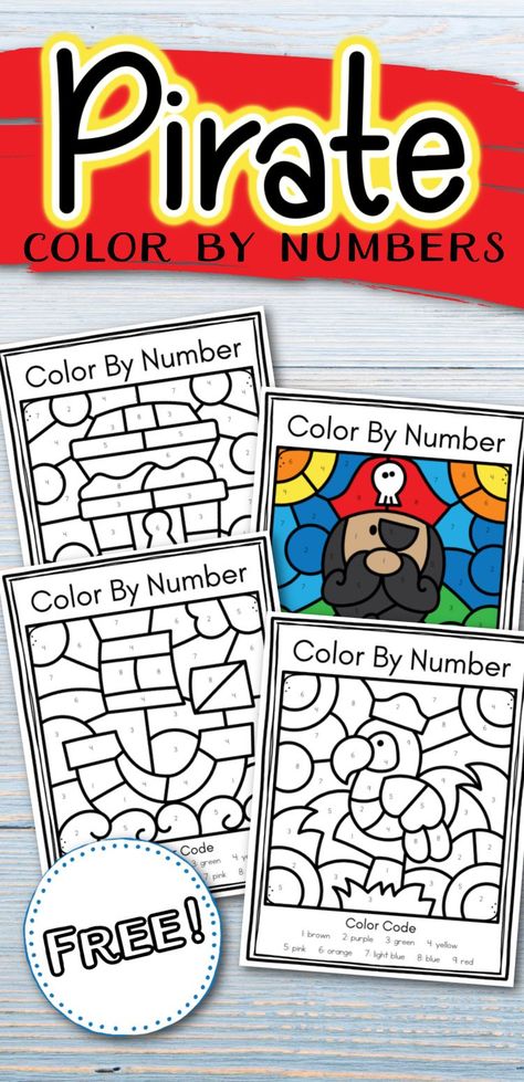 If you’re looking for a fun way to help your child work on number recognition and color words recognition, look no further than these free printable pirate color by number worksheets. Preschool Pirate Theme Free Printables, Pirates Day Activities, Pirate Color By Number, Pirate Day Activities Kindergarten, Pirate Crafts For Kindergarten, Pirate Preschool Activities Free Printables, Pirate Day Preschool Activities, How I Became A Pirate Activities, Pirate Craft Kindergarten