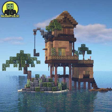 Desert Island survival base in Minecraft Minecraft Houses Survival, Island Survival, Minecraft Interior Design, Deserted Island, Minecraft Castle, Minecraft City, Minecraft Plans, Minecraft Construction, Minecraft Inspo