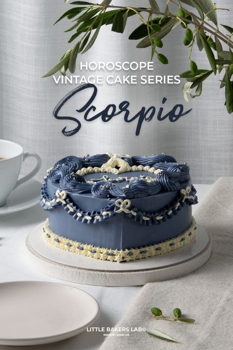 Horoscope Vintage Cake Series Workshop – Scorpio Horoscope Cake, Astrology Cake, Scorpio Cake, Caramel Chocolate Cake, Lab Image, Dark Theme, Caramel Chocolate, Delicious Cake, Chocolate Caramels