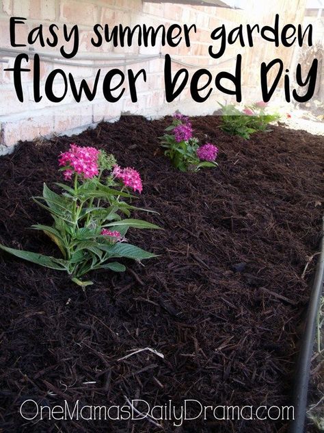 Easy summer garden flower bed DiY idea for what to plant in a hot and sunny area of your yard #flowerbed #summergarden #easygardening Flower Beds Diy, Budget Flowers, Garden Diy On A Budget, Diy Curb Appeal, Summer Flowers Garden, Raised Flower Beds, Flower Bed Designs, Garden Flower Beds, Diy Outdoor Decor