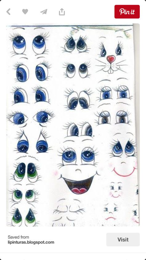 Doll Face Paint, Flower Pot People, Clay Pot People, Face Template, Drawing Cartoon Faces, Pot People, Tole Painting Patterns, Clay Flower Pots, Cartoon Eyes