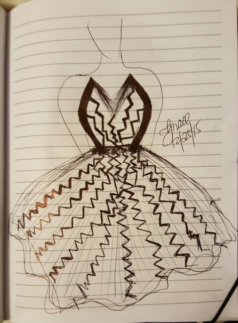 Zigzag inspired Dress Zig Zag Drawing, Drawing Sketching, Pen Art, Drawing Sketch, Inspired Dress, Zig Zag, Line Drawing, Drawing Sketches, Art Design