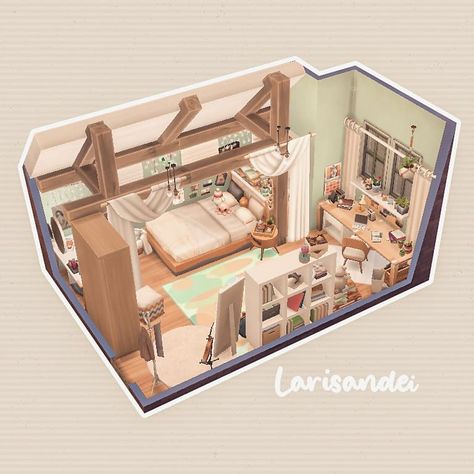 Sims 4 Base Game Loft House, The Sims 4 3 Bedroom House, Bedroom Inspo Sims 4, Sims 4 Houses Room Ideas, Aesthetic Bedroom Sims 4, Sims 4 Build Interior, Sims 4 Houses Bedrooms, Sims 4 Loft Bedroom, Sims 4 Bedroom Inspiration