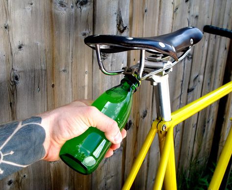 The Road Popper Bike-Mounted Bottle Opener Bike Gadgets, Cafe Racer Moto, Mtb Accessories, Mounted Bottle Opener, Road Bike Women, Bike Mount, Mountain Bike Shoes, Bicycle Maintenance, Cool Bike Accessories