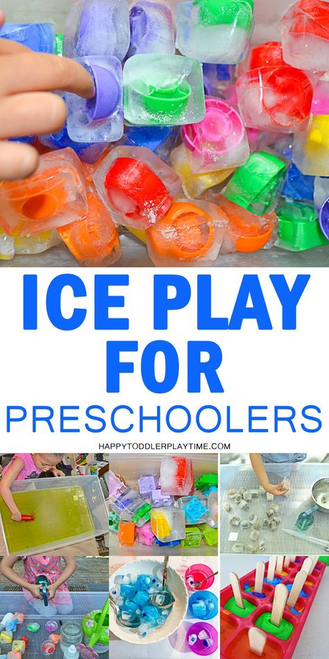 Ice Preschool, Play For Preschoolers, Science Activities For Toddlers, Water Play Activities, Kids Preschool Learning, Ice Play, Toddler Lessons, Preschool Letter, Lesson Plans For Toddlers