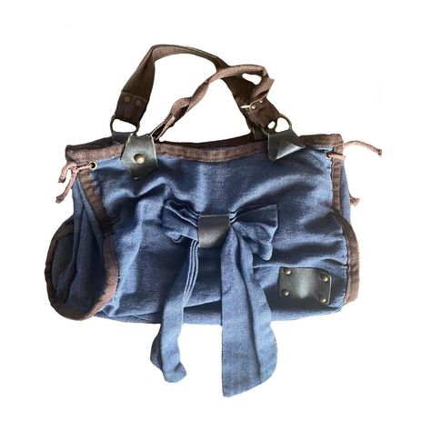 vintage y2k denim handbag with a bow on it! super... - Depop Sandy Liang Bow, Denim Handbag, Blue Handbag, Bow Coquette, Denim Handbags, Sandy Liang, Blue Handbags, Y2k Denim, Brown Handbag