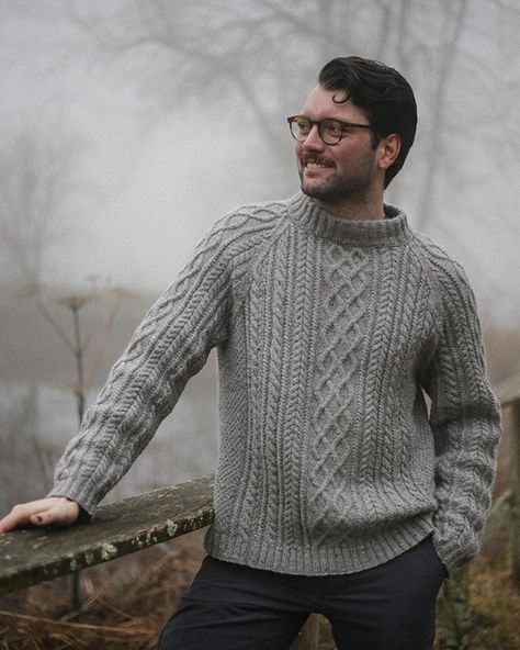 Aran Knitting Patterns Mens, Free Cable Knit Sweater Pattern, Mens Cable Knit Sweater Pattern, Top Down Mens Sweater Knitting Pattern, Mens Cable Knit Sweater Pattern Free, Knit Sweater Man, Free Knitting Patterns For Men, Mens Knitted Sweater Pattern, Free Cable Knitting Patterns