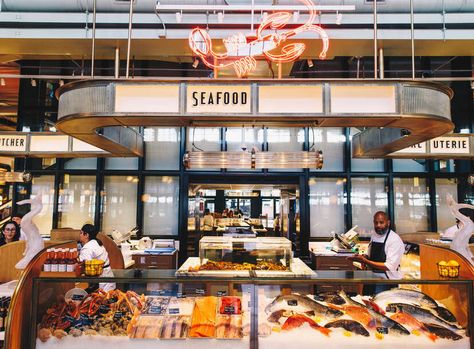 Best Food Halls to Visit in New York City - Thrillist Tin Building, Mall Food Court, Hell’s Kitchen, New York Food, Chelsea Market, Places To Explore, Second Breakfast, Building Concept, Fast Casual