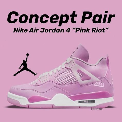 Dream Shoes Jordans, Pink 4s, Kicks On Fire, Jordan 4s Retro, Pink Jordans 4s, 4s Jordans, Pink Jordans, Nike Shoes Girls, Estilo Fitness