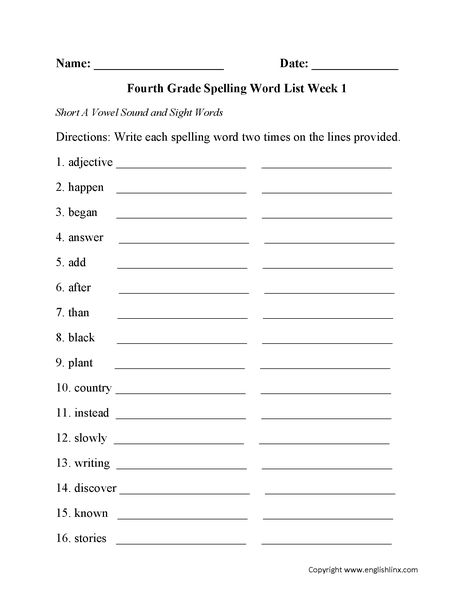 Week 1 Short A Vowel and Sight Words Fourth Grade Spelling Words Worksheets Multiple Meaning Words Worksheet, 4th Grade Spelling Words, 5th Grade Spelling Words, Third Grade Spelling, 3rd Grade Spelling Words, 5th Grade Spelling, Spelling Practice Worksheets, 4th Grade Spelling, 3rd Grade Spelling