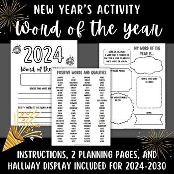 Unleash the power of positivity with our exclusive New Year's Word of the Year Activity! Elevate your students goals resolutions this new year! New Year Writing Activities, New Year Writing, Stunning Hallway, New Year Words, Hallway Displays, Word Of The Year, New Years Activities, Planning Pages, 6th Grade Ela