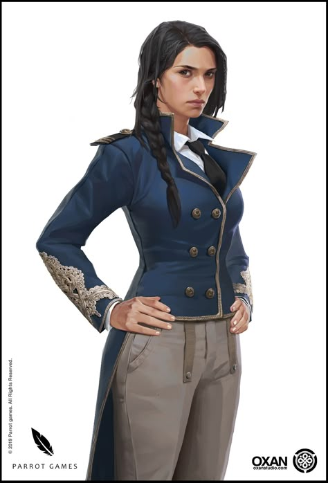 ArtStation - Edith Women's Military Uniform, Steampunk Character, Badass Women, Fantasy Dress, Fantasy Clothing, Creature Design, Character Portraits, Young Artist, Art Plastique